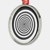 黒く及び白い催眠性の螺線形 メタルオーナメント (左)