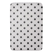 黒く及び白い六角形のタイルの一見のマット バスマット (正面縦)