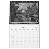 黒く及び白い写真撮影 カレンダー (3月 2026)