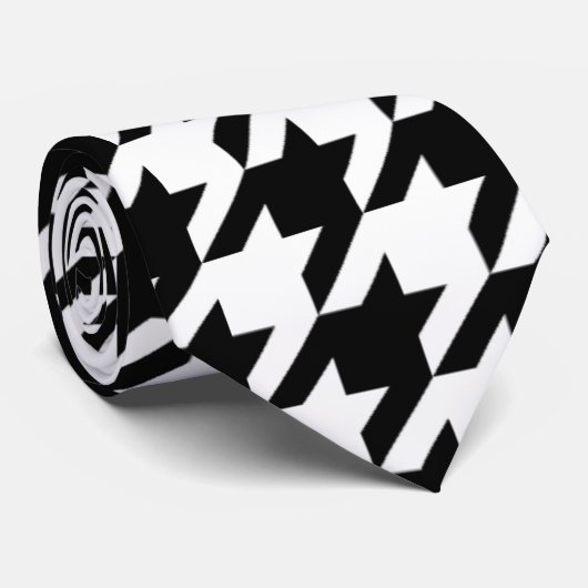 黒く及び白い千鳥格子の ネクタイ (ロール)