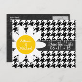 黒く及び白い千鳥格子の。; 春のデイジー 案内ポストカード (正面/裏面)