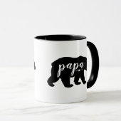 黒く及び白い原稿のパパのくまによって確立される年 マグカップ (正面右)