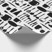 黒く及び白い台所包装紙 ラッピングペーパー (角)