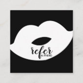 黒く及び白い唇は友人の紹介カードを参照します スクエア名刺 (正面)