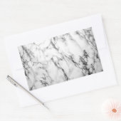 黒く及び白い大理石のステッカー 長方形シール (封筒)