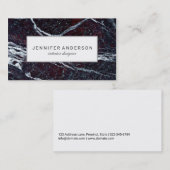黒く及び白い大理石パターンエレガントな名刺 名刺 (正面/裏面)