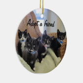 黒く及び白い子ネコ セラミックオーナメント (右)