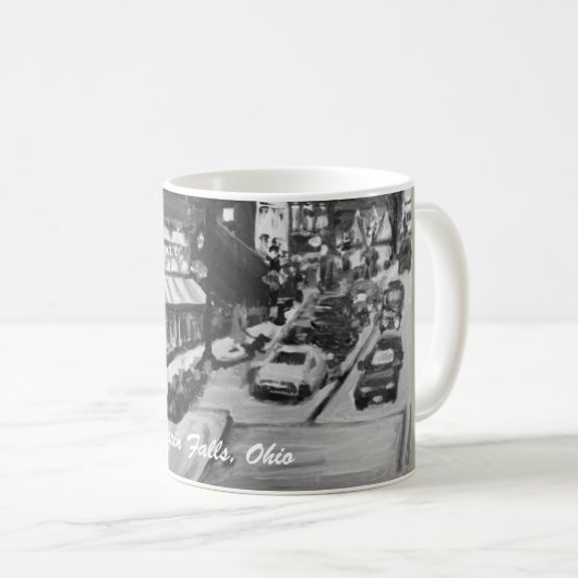 黒く及び白い悔しさはマグオハイオ州の絵画の下ります コーヒーマグカップ (正面右)