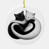 黒く及び白い愛猫のオーナメント セラミックオーナメント (裏面)