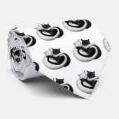 黒く及び白い愛猫のタイ ネクタイ (ロール)