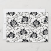 黒く及び白い手描きの花柄-日付を救って下さい セーブザデート (裏面)