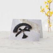 黒く及び白い挨拶状 カード (黄色い花)