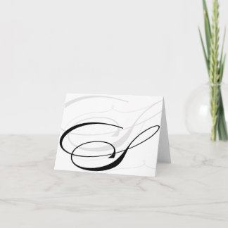 黒く及び白い書道のイニシャルSのモノグラムカード ノートカード