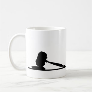 黒く及び白い槌の弁護士の名前をカスタムする コーヒーマグカップ