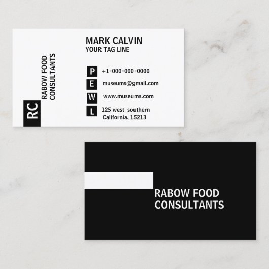 黒く及び白い標準的な名刺 名刺 (正面/裏面)