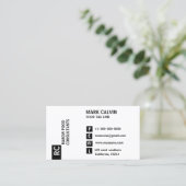 黒く及び白い標準的な名刺 名刺 (スタンド正面)