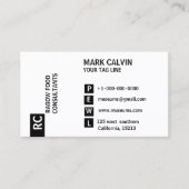 黒く及び白い標準的な名刺 名刺 (正面)