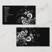 黒く及び白い水玉模様の名刺 名刺 (正面/裏面)