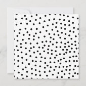 黒く及び白い水玉模様の誕生日の招待状 招待状 (裏面)