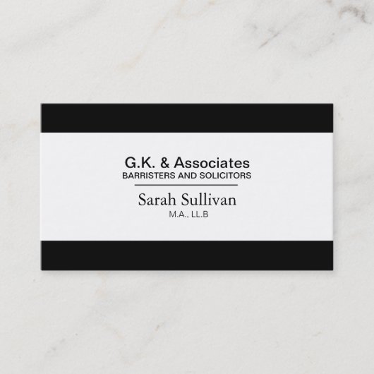 黒く及び白い法律の名刺-弁護士の弁護士 名刺 (正面)