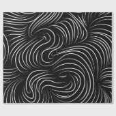 黒く及び白い渦巻のユニークな包装紙 ラッピングペーパー (フラット)