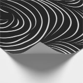 黒く及び白い渦巻のユニークな包装紙 ラッピングペーパー (角)
