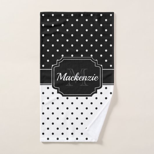 黒く及び白い点 バスタオルセット (ハンドタオル)