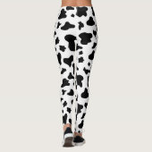 黒く及び白い牛プリントのレギンス レギンス (裏面)
