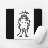 黒く及び白い牛マウスパッド マウスパッド (マウス)