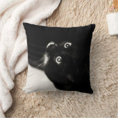 黒く及び白い猫のNoireの子ネコの芸術のクッションの枕 クッション (ブランケット)