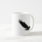 黒く及び白い着陸のワシ コーヒーマグカップ (正面右)