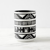 黒く及び白い種族のプリントのコンボのマグ マグカップ (中央)