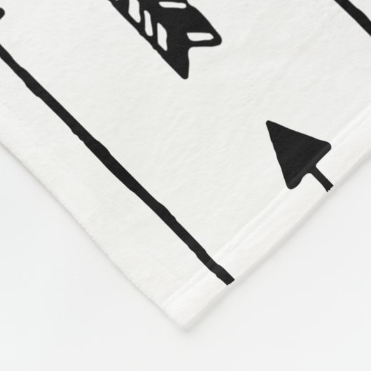 黒く及び白い種族の弓矢の男の赤ちゃんの子供部屋 フリースブランケット (角)