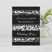 黒く及び白い結婚式誓約の更新の招待状 招待状 (スタンド正面)