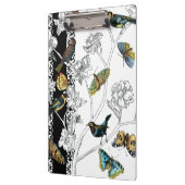 黒く及び白い背景の鳥そして蝶 クリップボード (左)