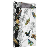 黒く及び白い背景の鳥そして蝶 クリップボード (右)