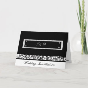 黒く及び白い花の結婚のInvititation、 招待状