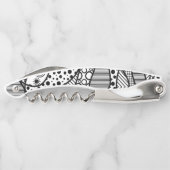 黒く及び白い落書きパターンアートな抽象芸術4 ソムリエナイフ (裏面)