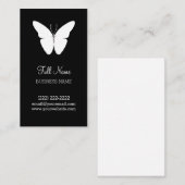 黒く及び白い蝶名刺のテンプレート 名刺 (正面/裏面)