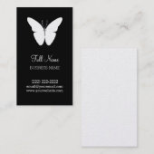 黒く及び白い蝶名刺のテンプレート 名刺 (正面/裏面)