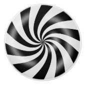 黒く及び白い螺線形のデザインの陶磁器のノブ セラミックノブ (正面)