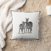 黒く及び白い装飾用クッション、16"のシマウマx 16" クッション (ブランケット)