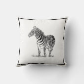 黒く及び白い装飾用クッション、16"のシマウマx 16" クッション (裏面)