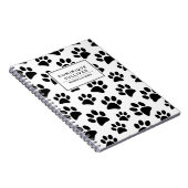 黒く及び白い足のプリントのパーソナライズなノート ノートブック (右側)