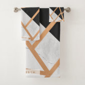 黒く及び白い金大理石のモザイク バスタオルセット (インサイチュ)
