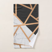 黒く及び白い金大理石のモザイク バスタオルセット (ハンドタオル)