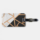 黒く及び白い金大理石のモザイク ラゲッジタグ (裏面横)