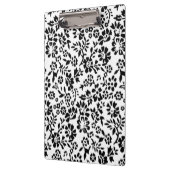 黒く及び白い開花した用箋挟! クリップボード (左)