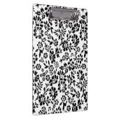 黒く及び白い開花した用箋挟! クリップボード (右)