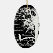 黒く及び白い陰性はNevermoreシルエットをあさり歩きます セラミックオーナメント (右)